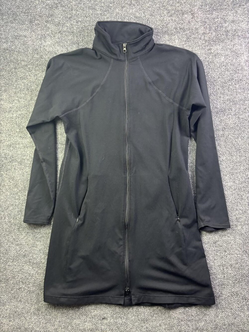 Kerrits Jacket Womens Medium‎ Black Long Softshell Full Zip Equestrian Riding